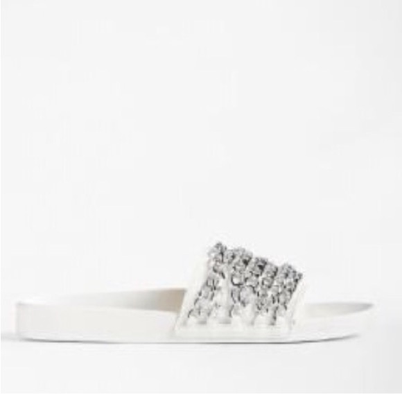 White Slide Sandals - Picture 2 of 3